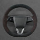 Griffowl Steering Wheel Cover for Tesla Model 3 Y 2023-2025. Griffowl's interior mod with hand-sewn DIY steering wheel kit.
