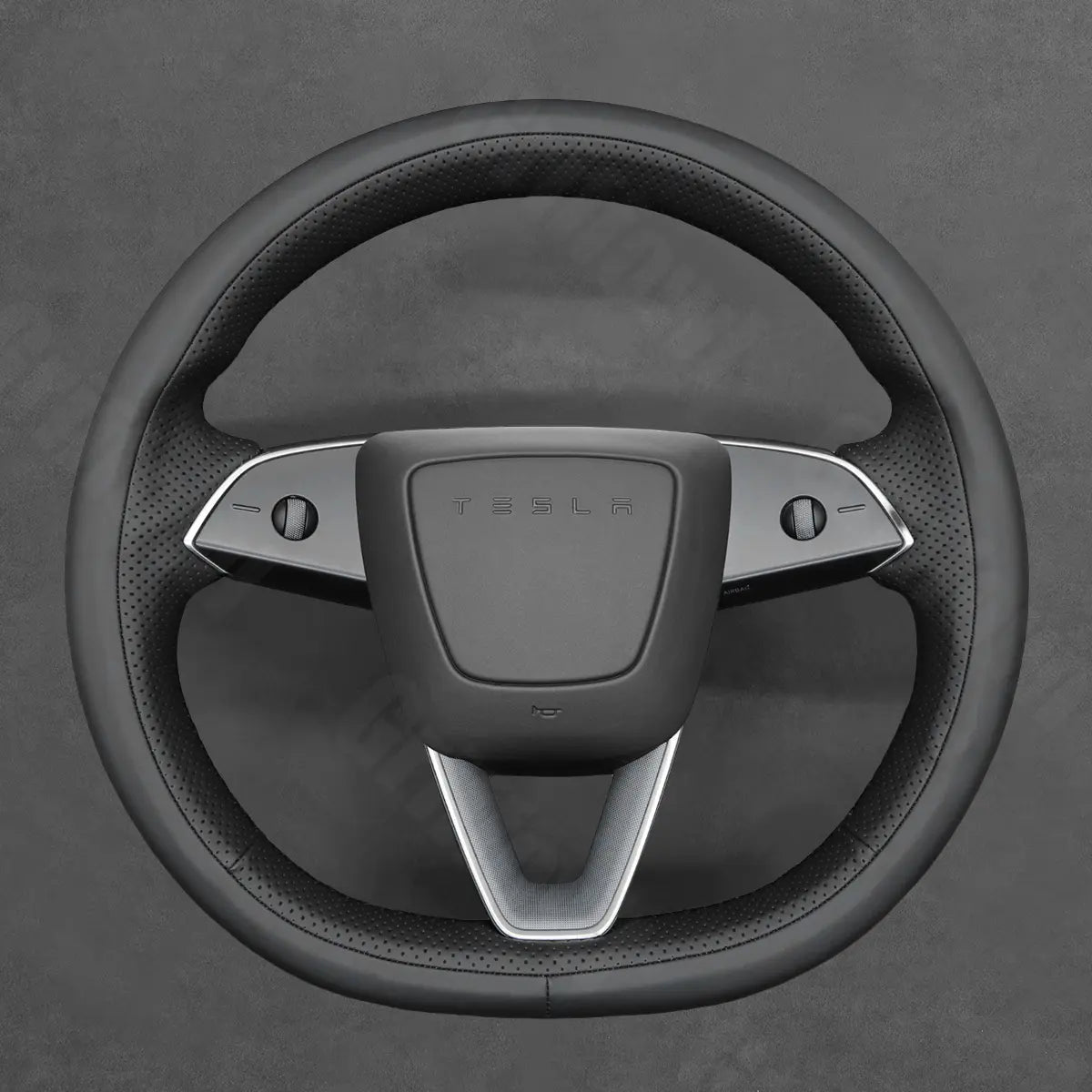 Griffowl Steering Wheel Cover for Tesla Model 3 Y 2023-2025. Griffowl's interior mod with hand-sewn DIY steering wheel kit.
