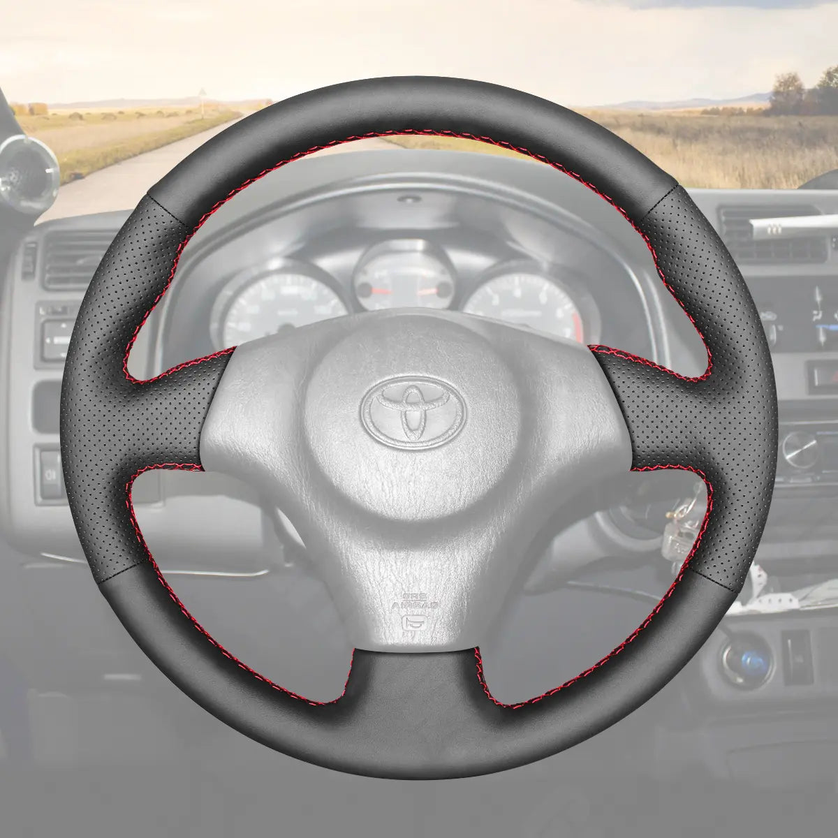 Griffowl Steering Wheel Cover for Toyota-Caldina-Crafted-Touring-RAV4-Matrix-Corolla-Celica-MR2-Supra-MR-S 1997-2002. Elevate your interior with Griffowl's wrap and stitch kit.