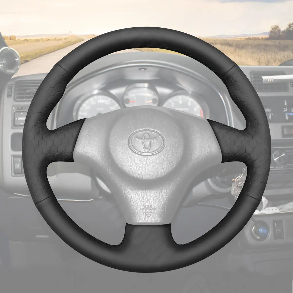 Griffowl Steering Wheel Cover for Toyota-Caldina-Crafted-Touring-RAV4-Matrix-Corolla-Celica-MR2-Supra-MR-S 1997-2002. Elevate your interior with Griffowl's wrap and stitch kit.