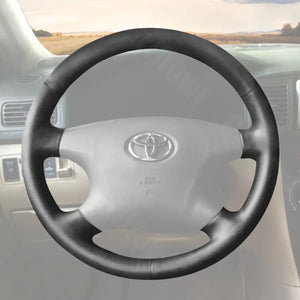 Griffowl Steering Wheel Cover for Tailored Coupe Toyota-Camry-Solara-Highlander-Kluger-Camry-Avalon-Hilux-2002-2003. Griffowl's interior mod with hand-sewn DIY steering wheel kit.