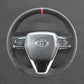 Griffowl Steering Wheel Cover for Toyota Corolla XII E210 Camry Corolla XII E210 Crown Avalon Corolla Cross Venza RAV4 2019-2025. Hand-sewn kit for drivers seeking precision and comfort.