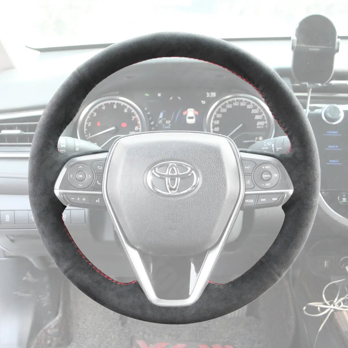Griffowl Steering Wheel Cover for Toyota Corolla XII E210 Camry Corolla XII E210 Crown Avalon Corolla Cross Venza RAV4 2019-2025. Hand-sewn kit for drivers seeking precision and comfort.