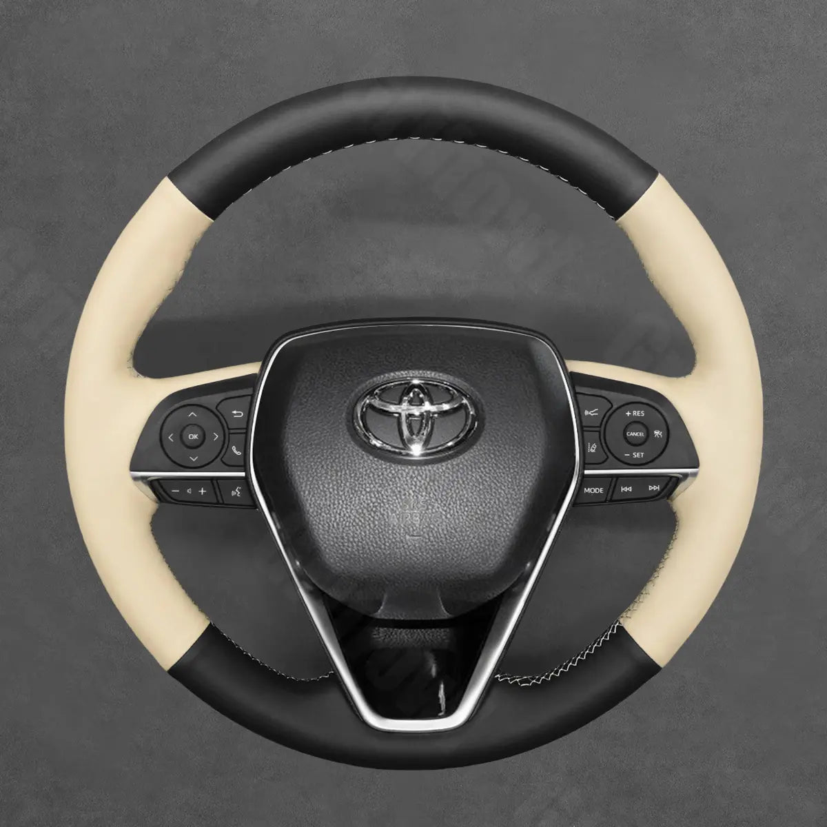 Griffowl Steering Wheel Cover for Toyota Corolla XII E210 Camry Corolla XII E210 Crown Avalon Corolla Cross Venza RAV4 2019-2025. Hand-sewn kit for drivers seeking precision and comfort.