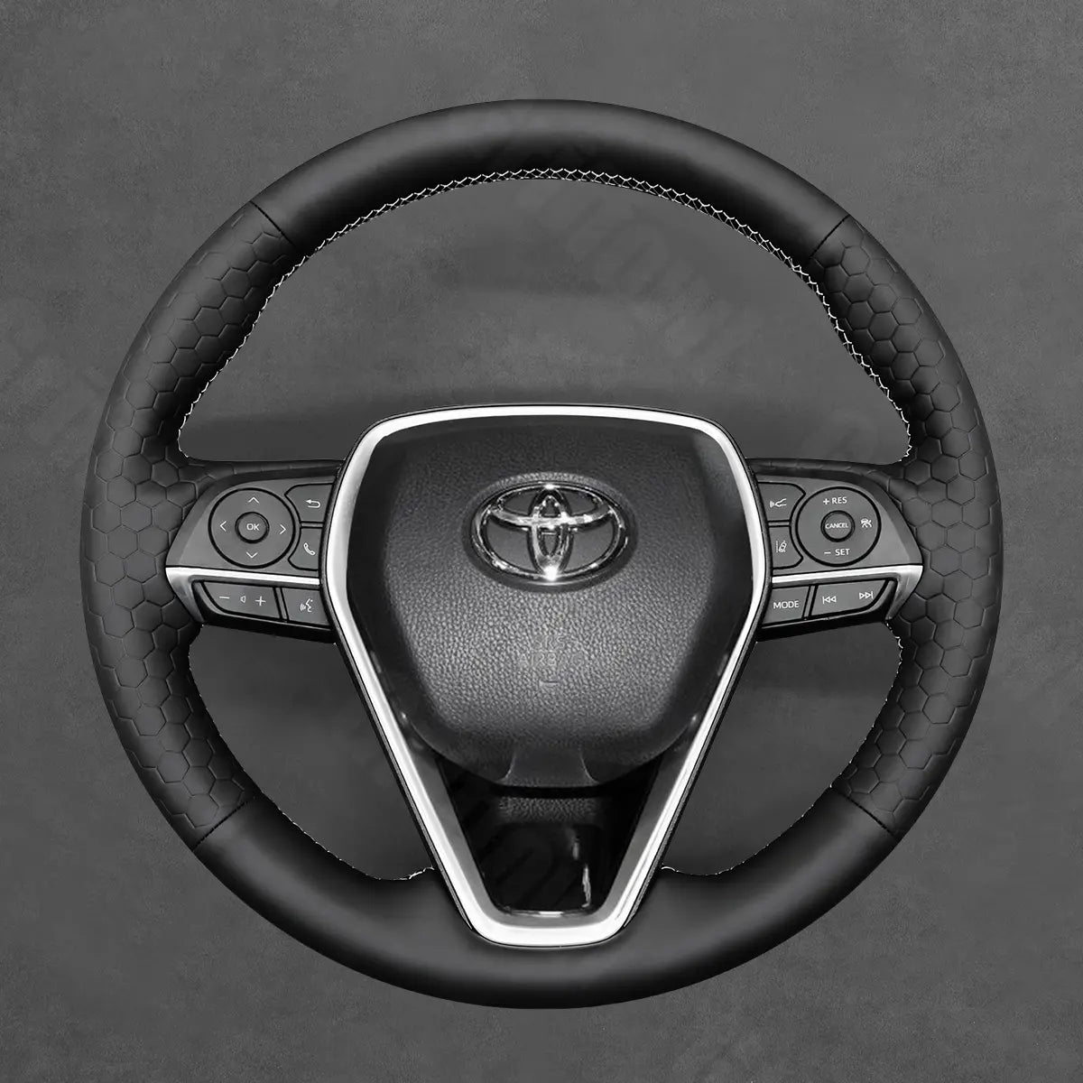 Griffowl Steering Wheel Cover for Toyota Corolla XII E210 Camry Corolla XII E210 Crown Avalon Corolla Cross Venza RAV4 2019-2025. Hand-sewn kit for drivers seeking precision and comfort.