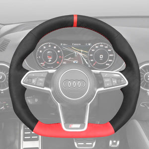 Griffowl Steering Wheel Cover for Tailored Coupe Audi R8 4S TT TTS RS FV 8S R8 e-tron 2014-2022. Hand-sewn DIY kit blends grip, function, and style inside.