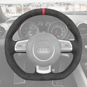 Griffowl Steering Wheel Cover for Tailored Coupe Audi R8 TT 2008-2015. Compact, hand-sewn DIY wrap for quick interior mods and grip upgrade.