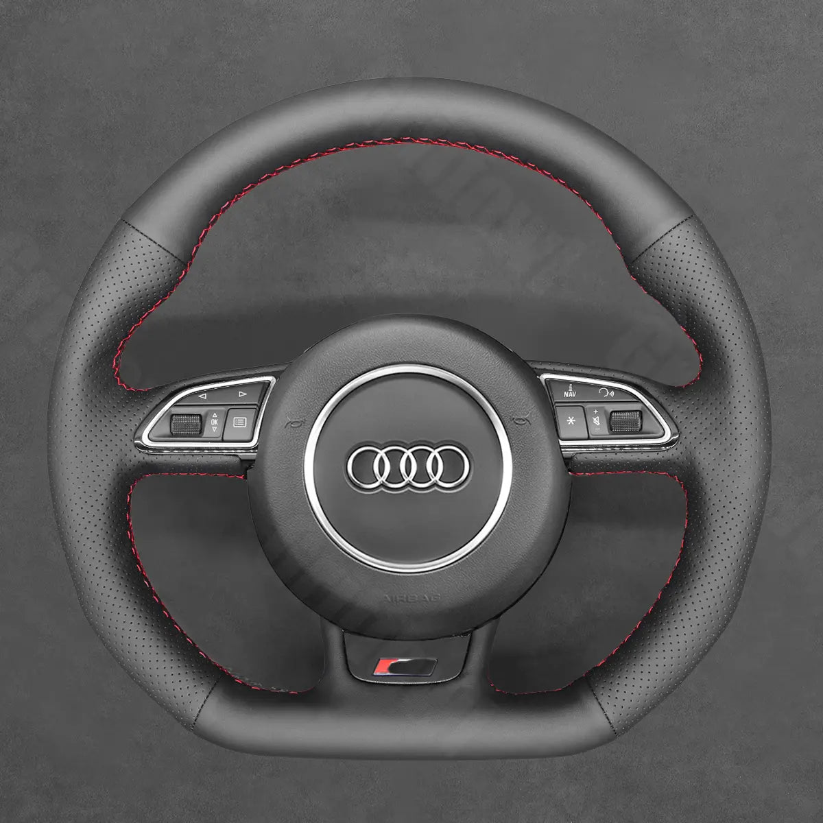 Griffowl Steering Wheel Cover for Tailored Coupe Audi RS6 RS7 S3 S4 S5 S6 S7 2013-2018. Elevate your interior with Griffowl's wrap and stitch kit.

