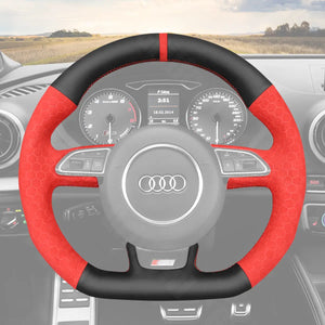 Griffowl Steering Wheel Cover for Tailored Coupe Audi RS6 RS7 S3 S4 S5 S6 S7 2013-2018. Elevate your interior with Griffowl's wrap and stitch kit.
