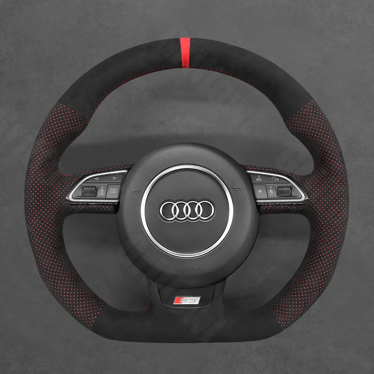 Tailored Steering Wheel Cover for Audi RS6 RS7 S3 S4 S5 S6 S7 2013-2018