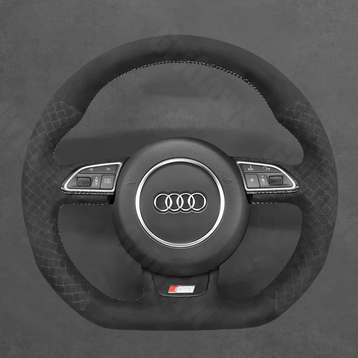 Griffowl Steering Wheel Cover for Tailored Coupe Audi RS6 RS7 S3 S4 S5 S6 S7 2013-2018. Elevate your interior with Griffowl's wrap and stitch kit.
