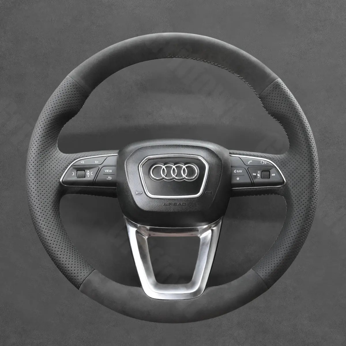 Griffowl Steering Wheel Cover for Tailored Coupe Audi S3 S4 S5 RS3 RS4 RS5 2017-2022. Hand-sewn kit for drivers seeking precision and comfort.