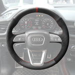 Griffowl Steering Wheel Cover for Tailored Coupe Audi S3 S4 S5 RS3 RS4 RS5 2017-2022. Hand-sewn kit for drivers seeking precision and comfort.