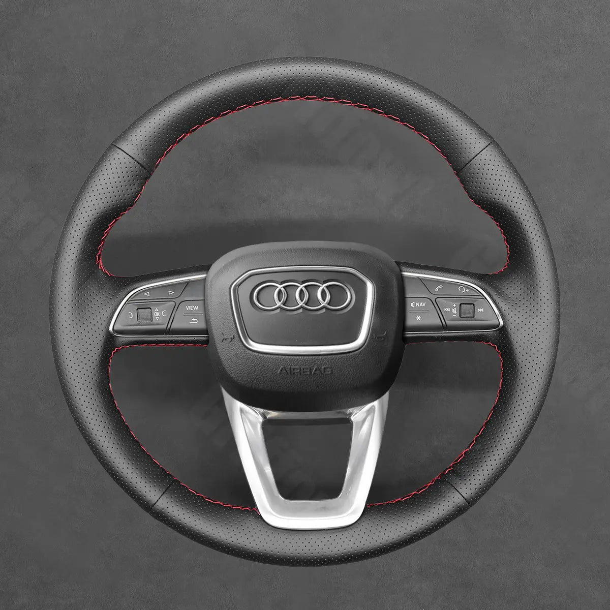 Griffowl Steering Wheel Cover for Tailored Coupe Audi S3 S4 S5 RS3 RS4 RS5 2017-2022. Hand-sewn kit for drivers seeking precision and comfort.