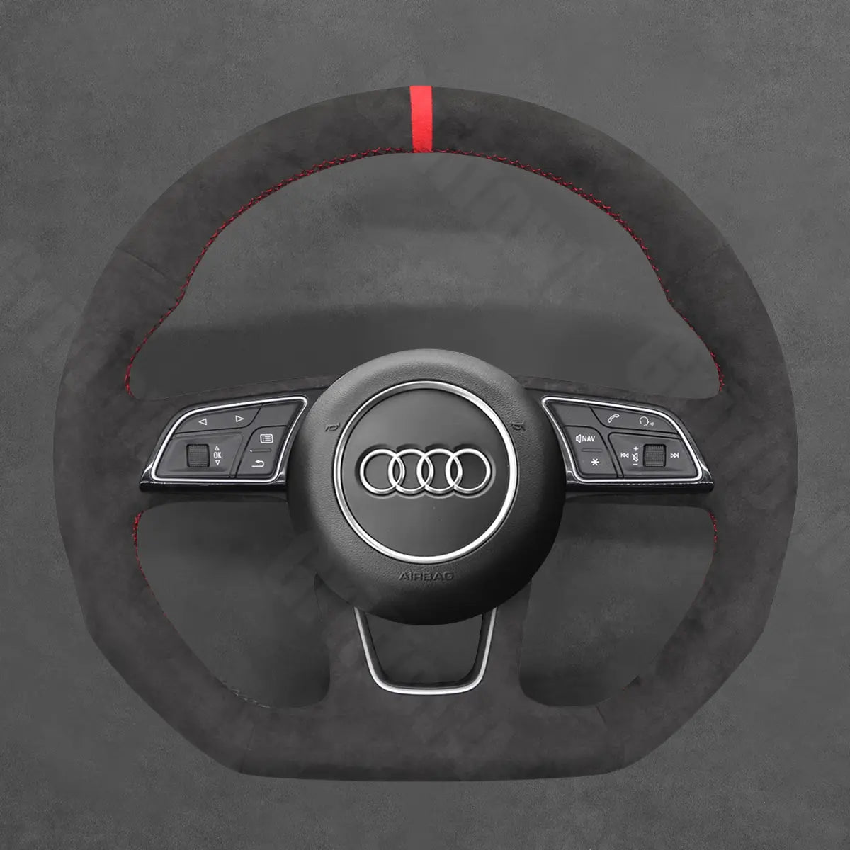 Griffowl Steering Wheel Cover for Tailored Coupe Audi S5 RS5 2017-2022. Perfect grip with our steering wheel wrap and custom interior touch.
