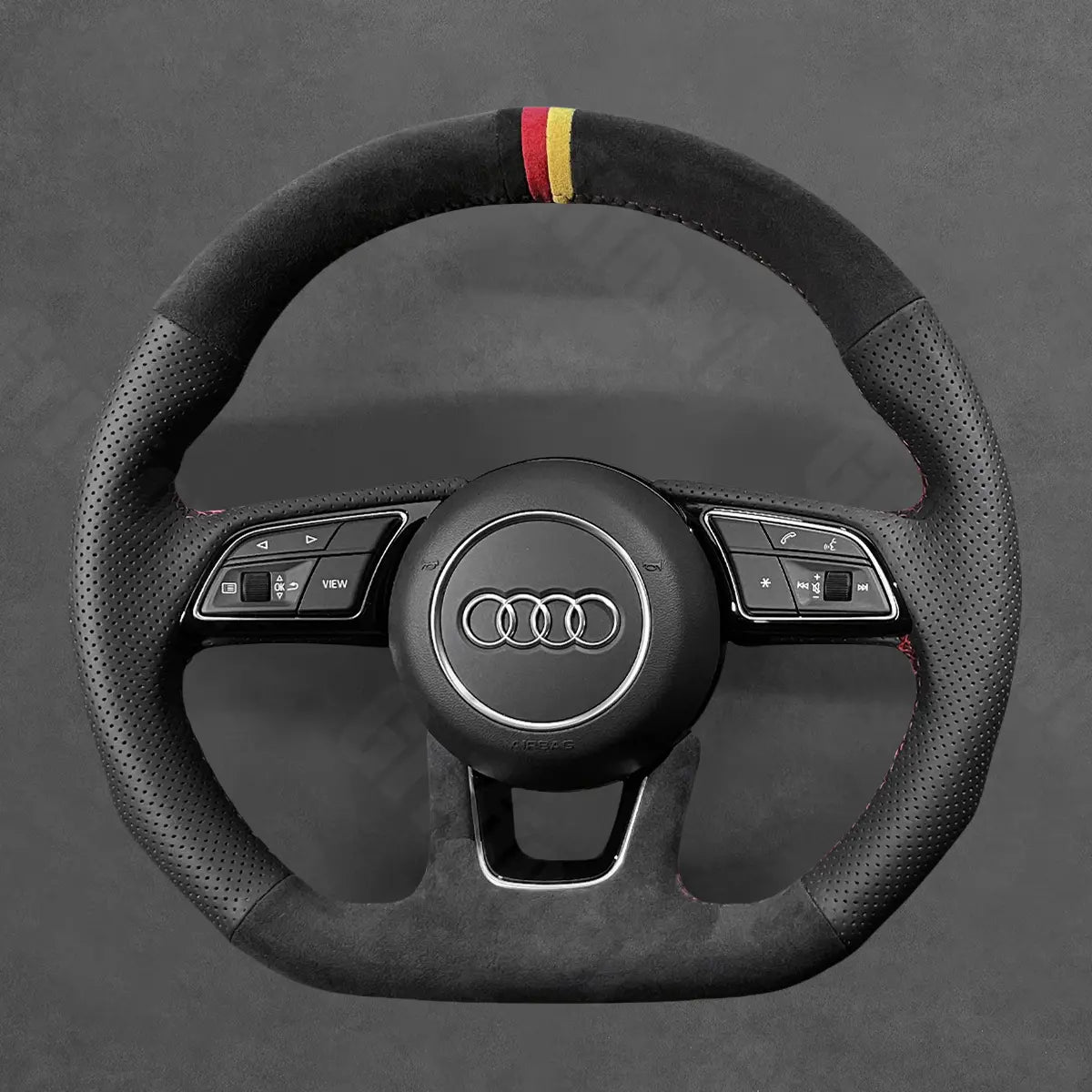 Griffowl Steering Wheel Cover for Tailored Coupe Audi S5 RS5 2017-2022. Perfect grip with our steering wheel wrap and custom interior touch.