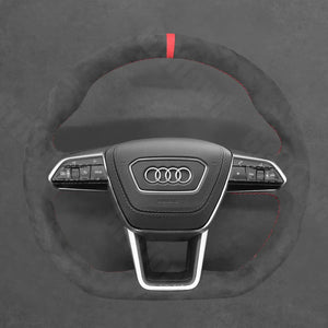 Griffowl Steering Wheel Cover for Tailored Coupe Audi S6 S7 RS6 RS7 ETRON S GT RS ETRON GT 2019-2022. Hand-sewn DIY kit blends grip, function, and style inside.