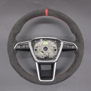 Griffowl Steering Wheel Cover for Tailored Coupe Audi S6 S7 S8 RS6 RS7 ETRON S GT 2019-2022. Elevate your interior with Griffowl's wrap and stitch kit.