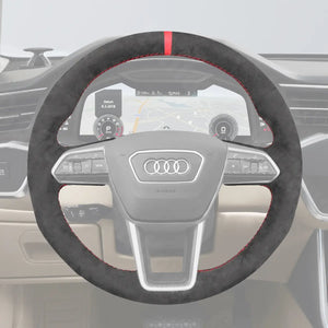 Griffowl Steering Wheel Cover for Tailored Coupe Audi S6 S7 S8 RS6 RS7 ETRON S GT 2019-2022. Elevate your interior with Griffowl's wrap and stitch kit.