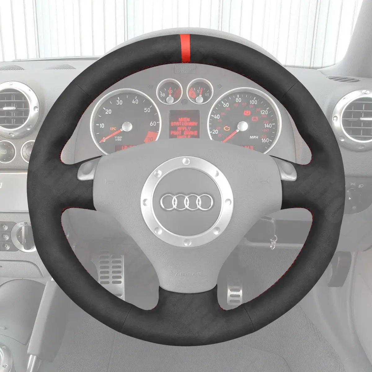 Griffowl Steering Wheel Cover for Tailored Coupe Audi TT 2002. Griffowl's interior mod with hand-sewn DIY steering wheel kit.