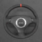 Griffowl Steering Wheel Cover for Customized Sedan Audi A4 2002. Griffowl's interior mod with hand-sewn DIY steering wheel kit.