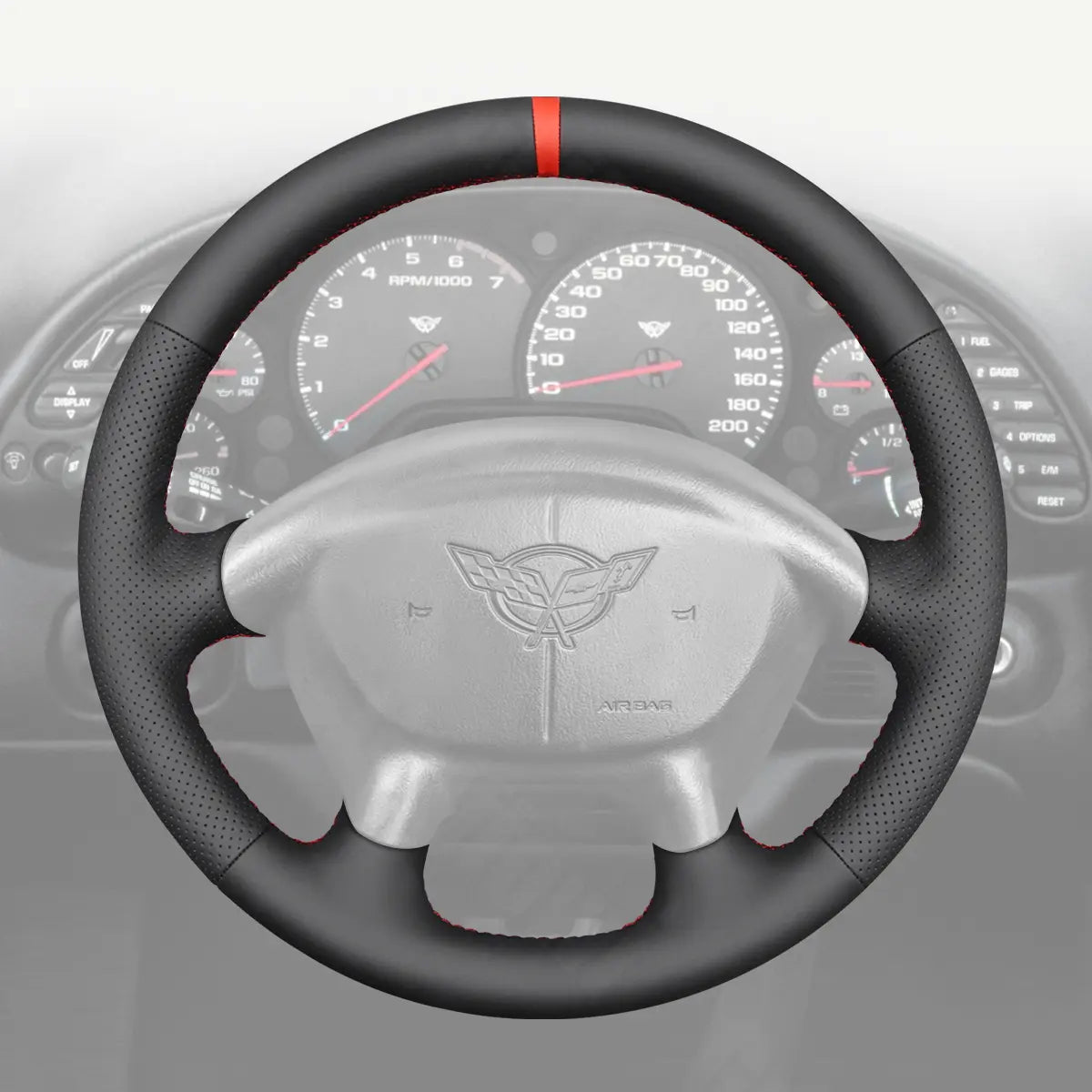 Griffowl Steering Wheel Cover for Tailored Coupe Chevrolet Chevy Corvette C5 1997-2004. Elevate your interior with Griffowl's wrap and stitch kit.

