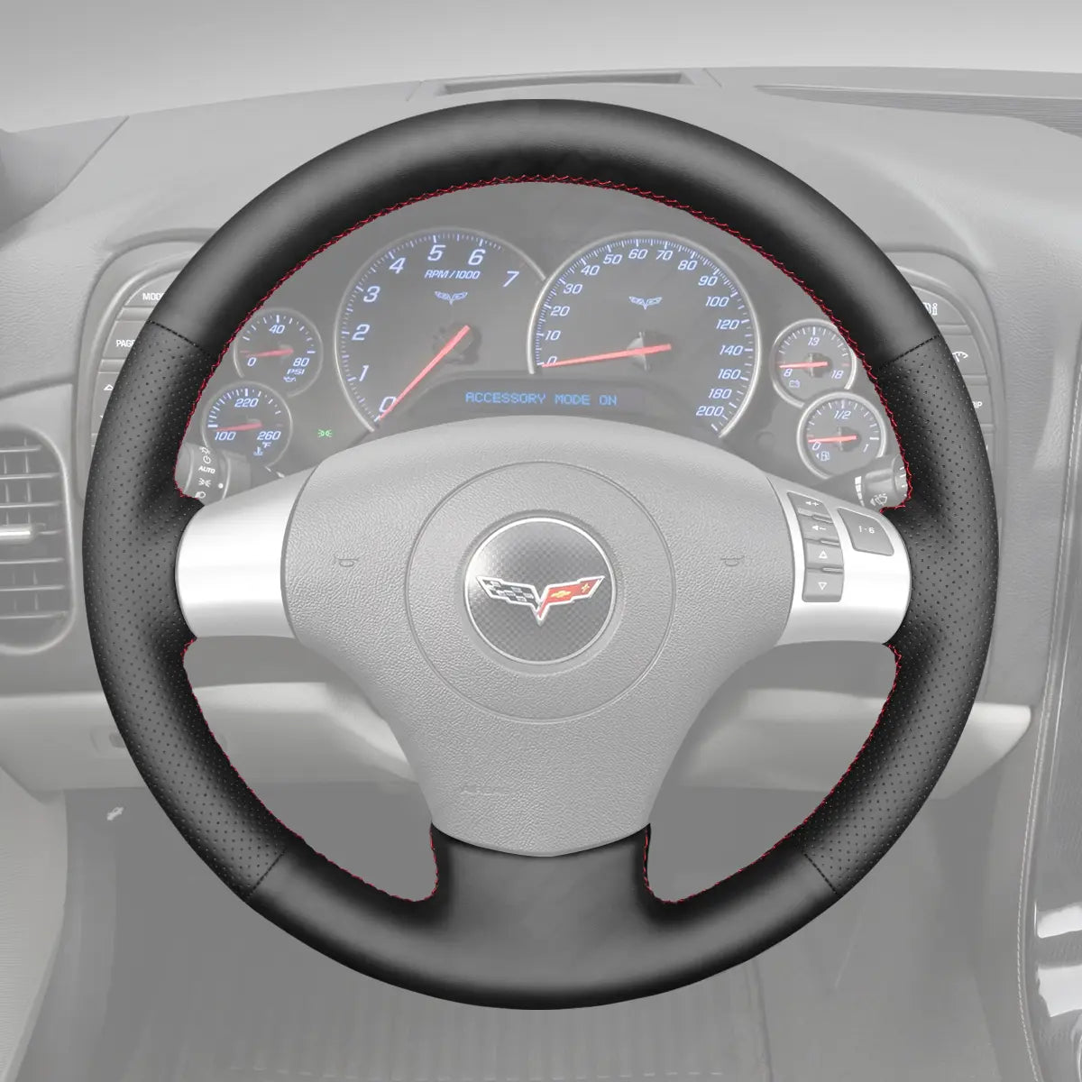 Griffowl Steering Wheel Cover for Tailored Coupe Chevrolet Chevy Corvette C6 2006-2011. Elevate your interior with Griffowl's wrap and stitch kit.
