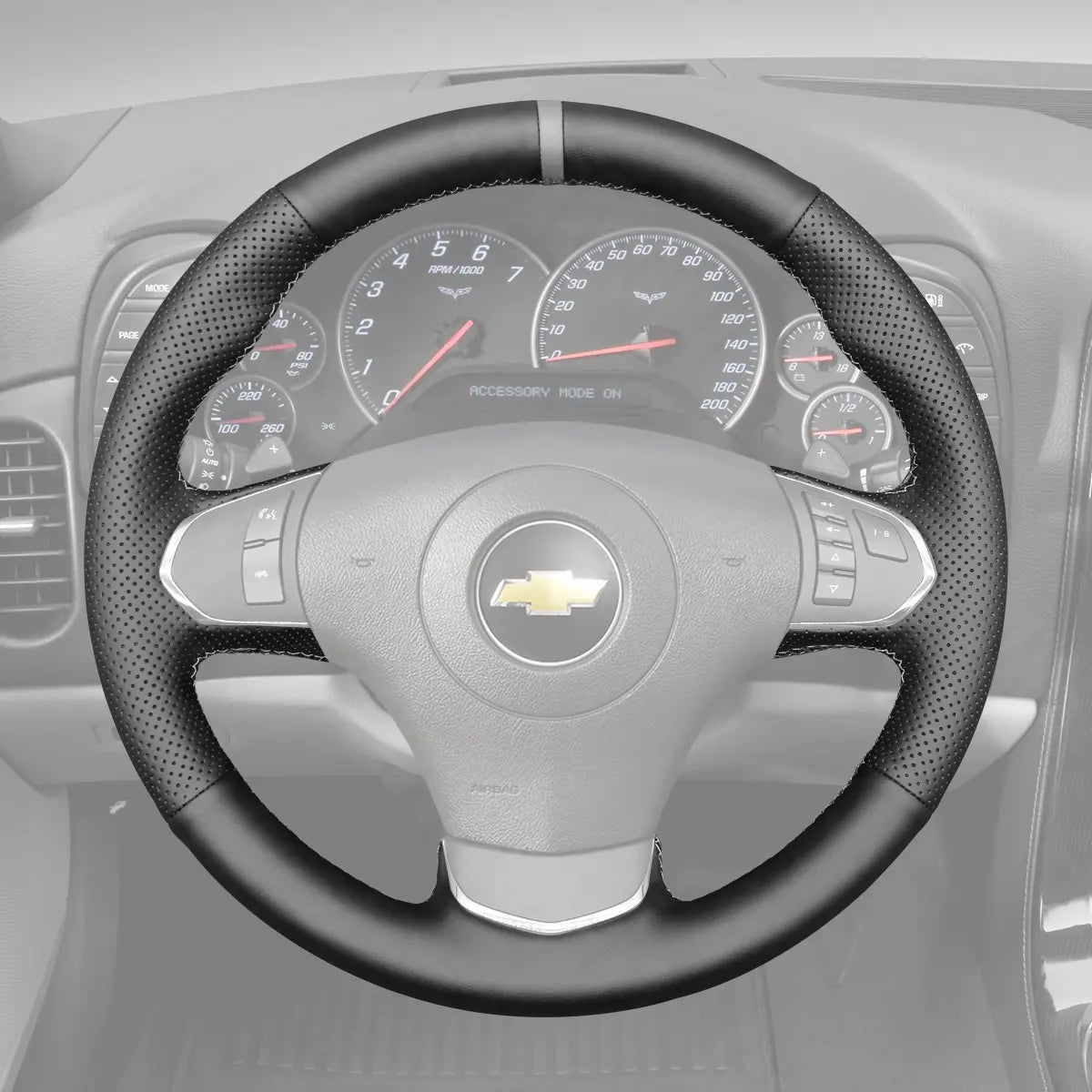 Griffowl Steering Wheel Cover for Tailored Coupe Chevrolet Chevy Corvette C6 2012-2013. Elevate your interior with Griffowl's wrap and stitch kit.
