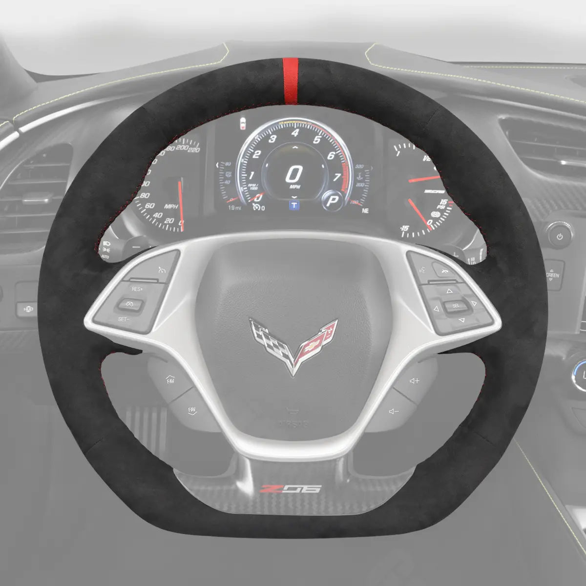 Griffowl Steering Wheel Cover for Tailored Coupe Chevrolet Chevy Corvette C7 2015-2019. Elevate your interior with Griffowl's wrap and stitch kit.
