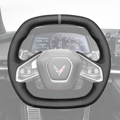 Griffowl Steering Wheel Cover for Tailored Coupe Chevrolet Chevy Corvette C8 2020-2025. Elevate your interior with Griffowl's wrap and stitch kit.
