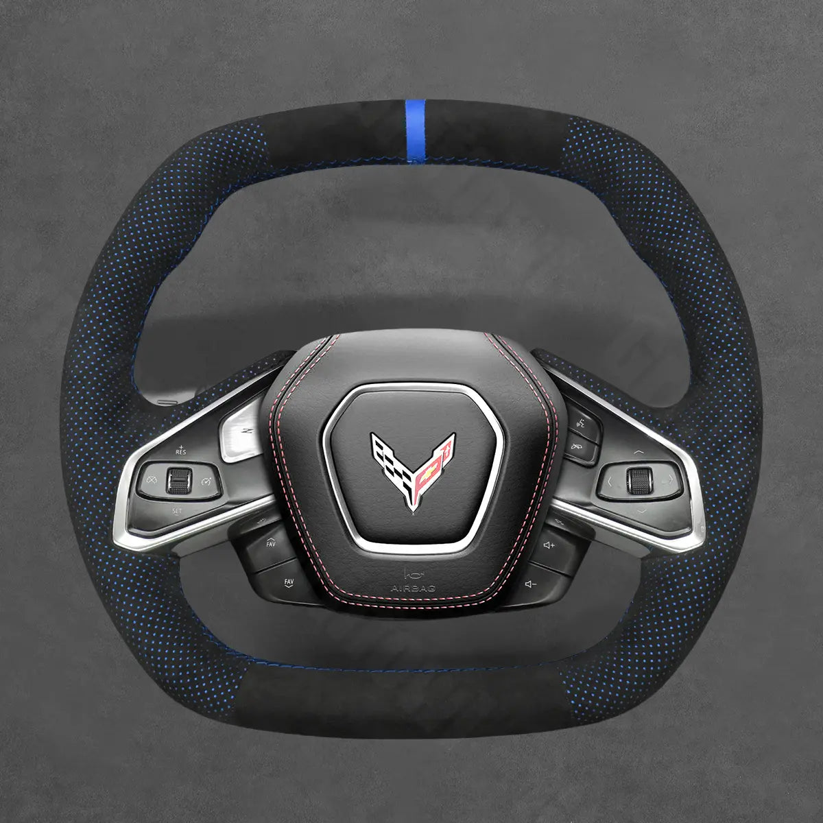Griffowl Steering Wheel Cover for Tailored Coupe Chevrolet Chevy Corvette C8 2020-2025. Elevate your interior with Griffowl's wrap and stitch kit.
