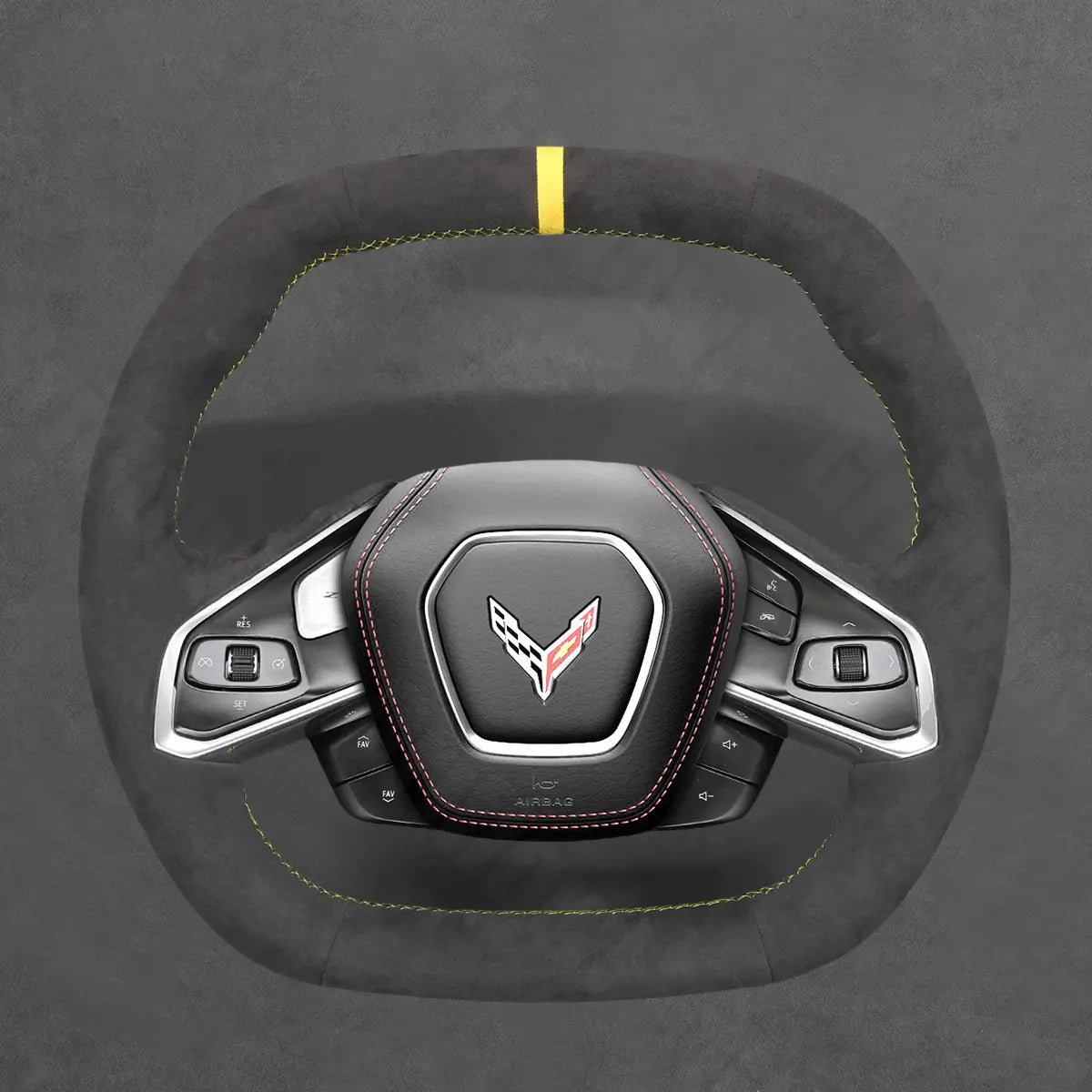 Griffowl Steering Wheel Cover for Tailored Coupe Chevrolet Chevy Corvette C8 2020-2025. Elevate your interior with Griffowl's wrap and stitch kit.
