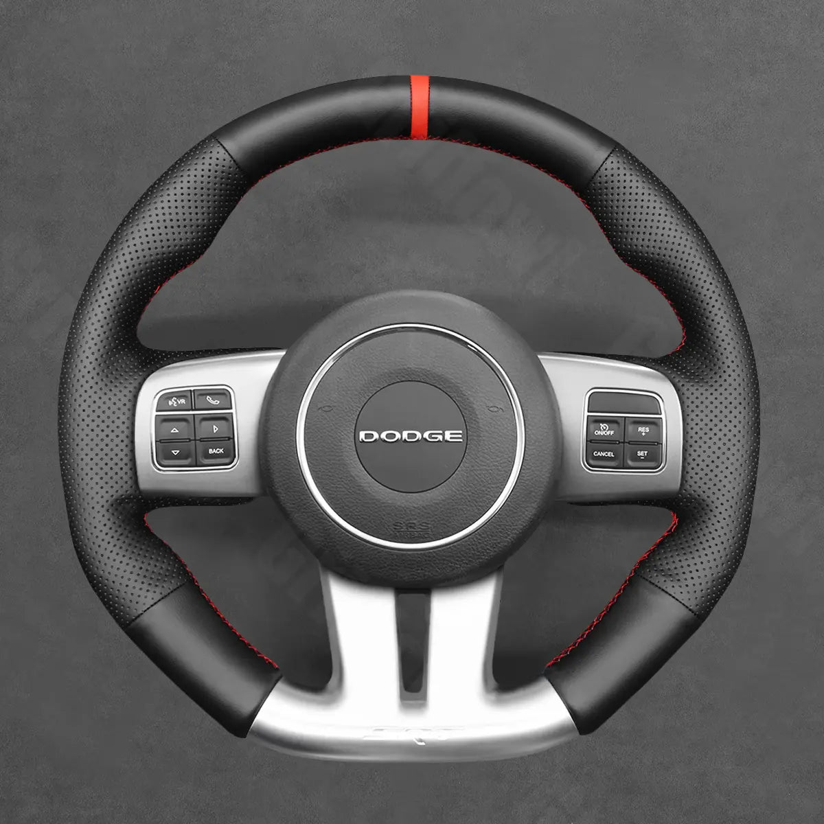Griffowl Steering Wheel Cover for Tailored Coupe Dodge Challenger Charger SRT 2012-2014. Elevate your interior with Griffowl's wrap and stitch kit.
