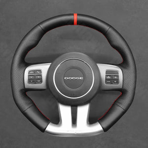 Griffowl Steering Wheel Cover for Tailored Coupe Dodge Challenger Charger SRT 2012-2014. Elevate your interior with Griffowl's wrap and stitch kit.

