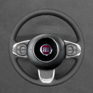 Griffowl Steering Wheel Cover for Tailored Coupe Fiat 500C 2016-2021. DIY kit includes hand-sewn wrap for luxury interior mods.
