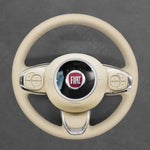 Griffowl Steering Wheel Cover for Tailored Coupe Fiat 500C 2016-2021. DIY kit includes hand-sewn wrap for luxury interior mods.