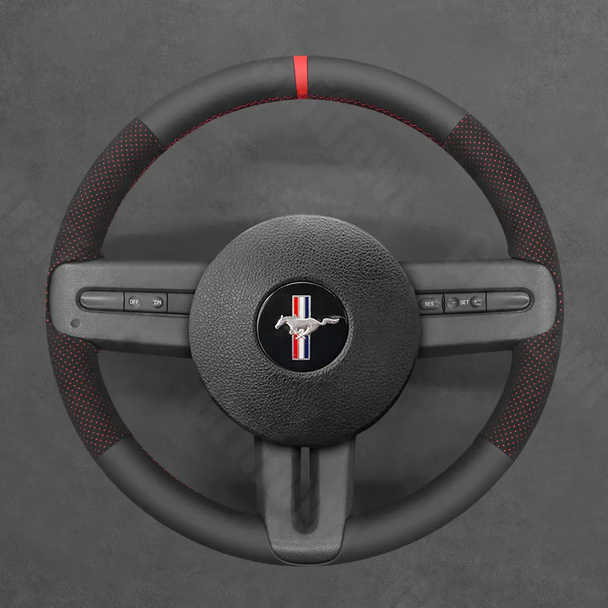 Griffowl Steering Wheel Cover for Tailored Coupe Ford Mustang 2005-2012. Perfect grip with our steering wheel wrap and custom interior touch.