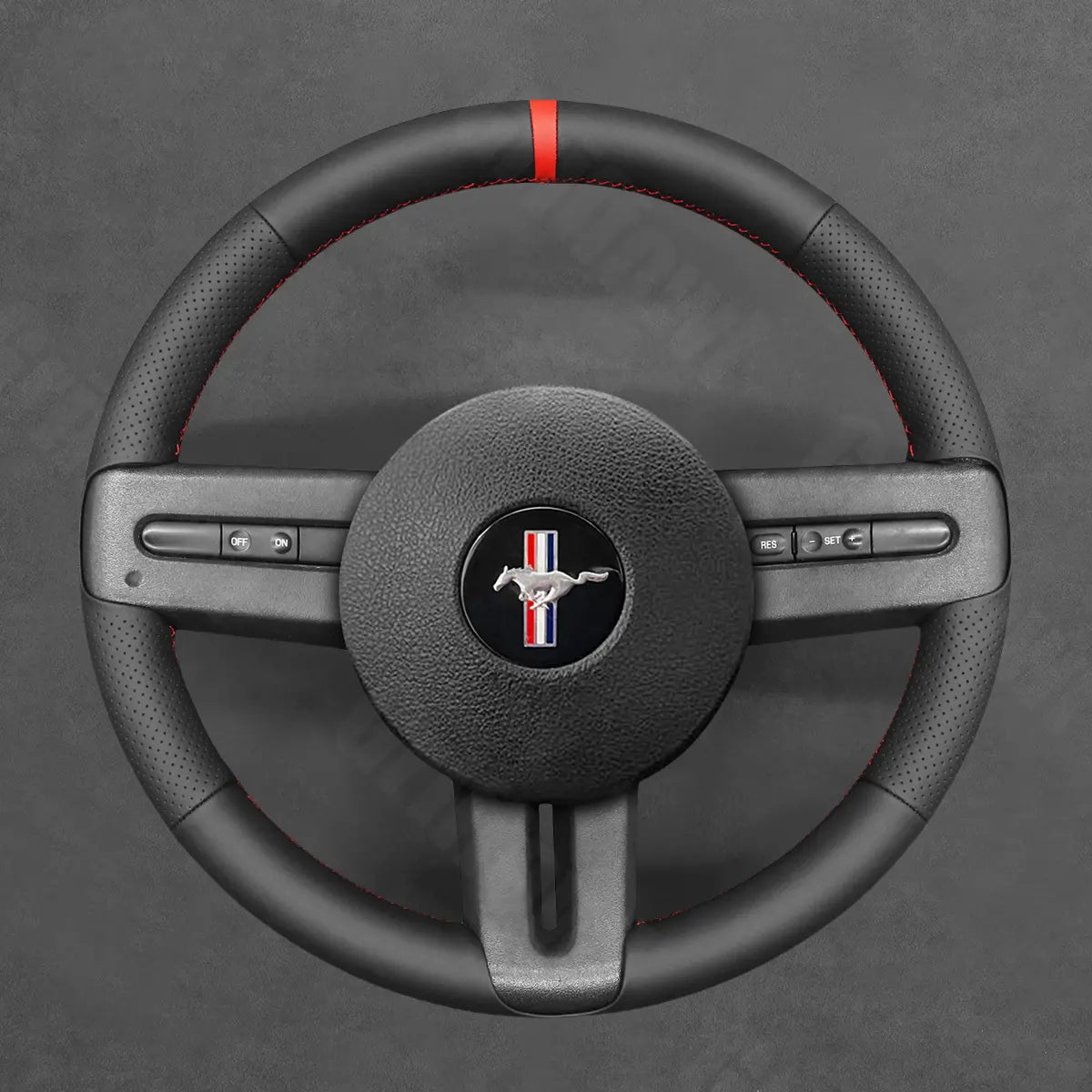 Griffowl Steering Wheel Cover for Tailored Coupe Ford Mustang 2005-2012. Perfect grip with our steering wheel wrap and custom interior touch.