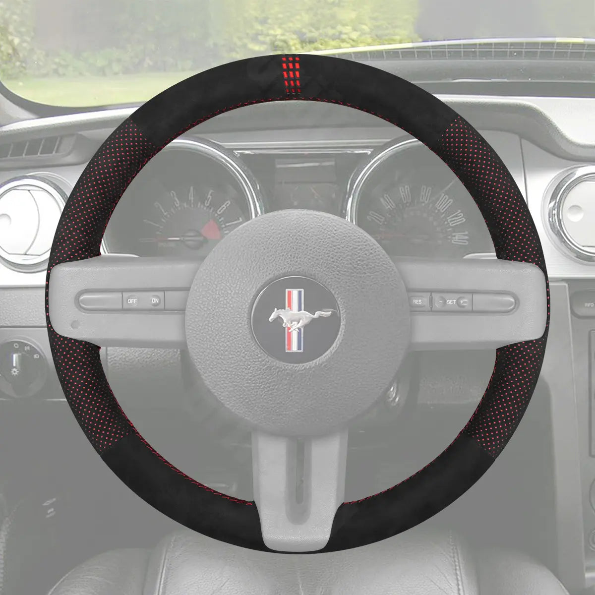 Griffowl Steering Wheel Cover for Tailored Coupe Ford Mustang 2005-2012. Perfect grip with our steering wheel wrap and custom interior touch.