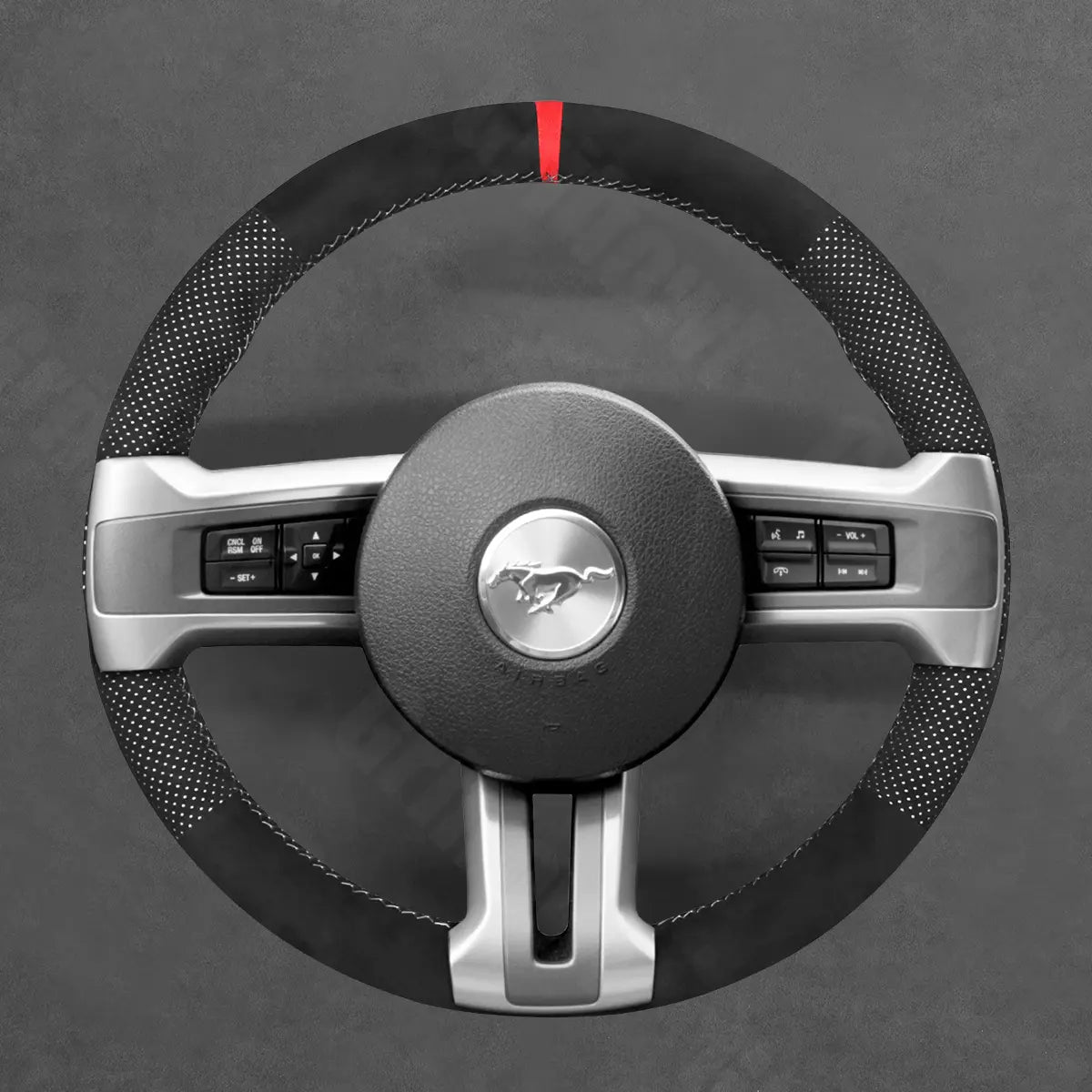 Griffowl Steering Wheel Cover for Tailored Coupe Ford Mustang 2010-2014. Perfect grip with our steering wheel wrap and custom interior touch.
