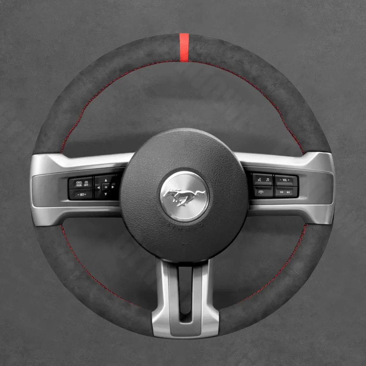 Griffowl Steering Wheel Cover for Tailored Coupe Ford Mustang 2010-2014. Perfect grip with our steering wheel wrap and custom interior touch.
