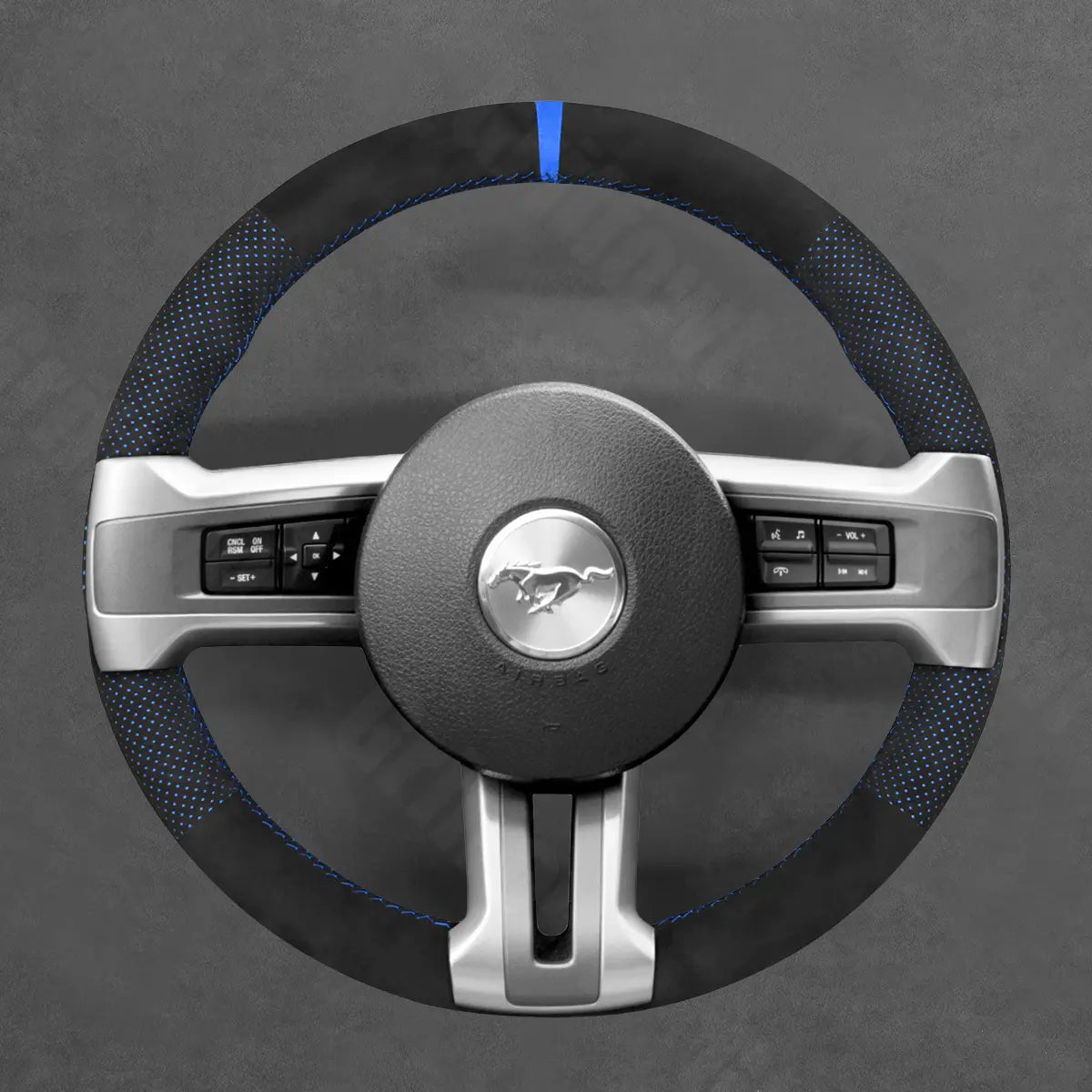 Griffowl Steering Wheel Cover for Tailored Coupe Ford Mustang 2010-2014. Perfect grip with our steering wheel wrap and custom interior touch.