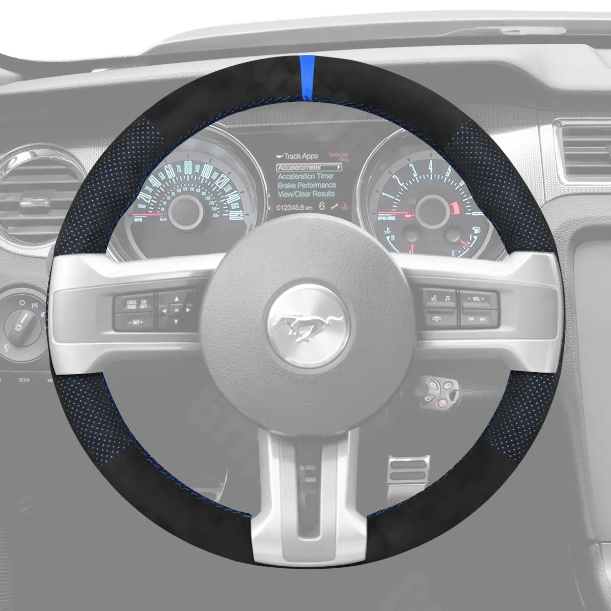 Griffowl Steering Wheel Cover for Tailored Coupe Ford Mustang 2010-2014. Perfect grip with our steering wheel wrap and custom interior touch.