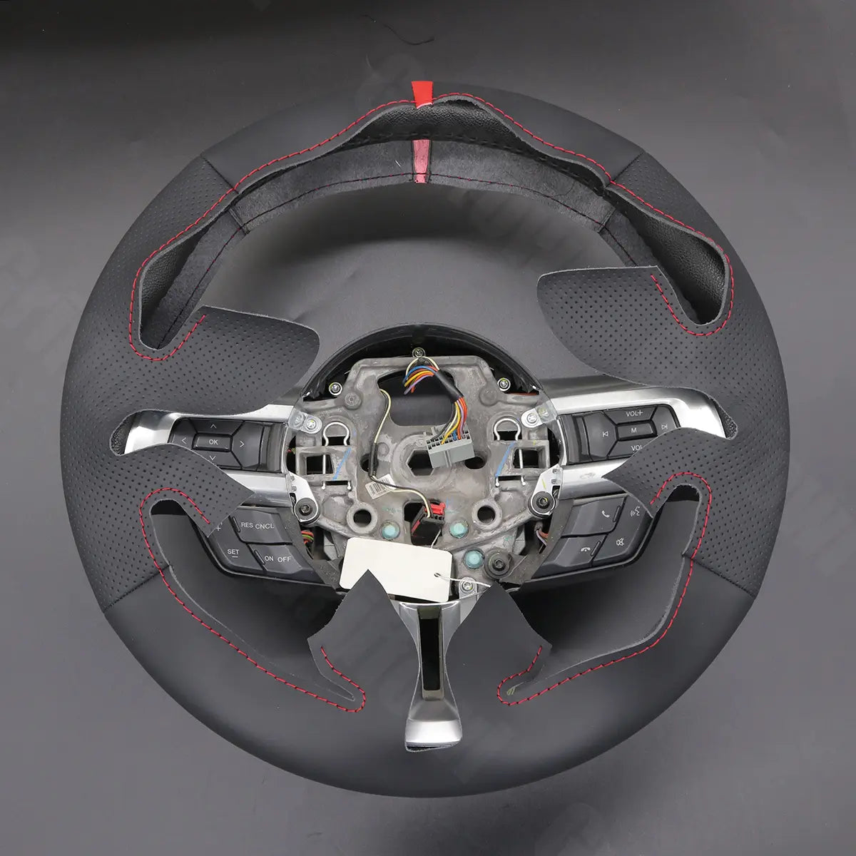 Griffowl Steering Wheel Cover for Tailored Coupe Ford Mustang 2015-2023. Perfect grip with our steering wheel wrap and custom interior touch.