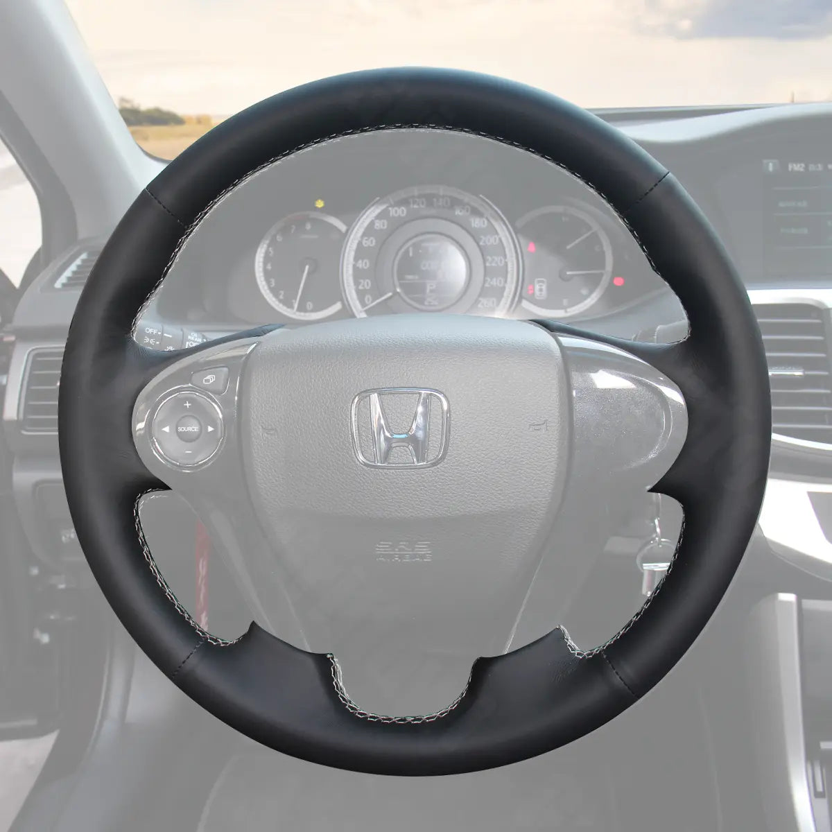 Griffowl Steering Wheel Cover for Tailored Coupe Honda Accord 9 2013-2017. Perfect grip with our steering wheel wrap and custom interior touch.
