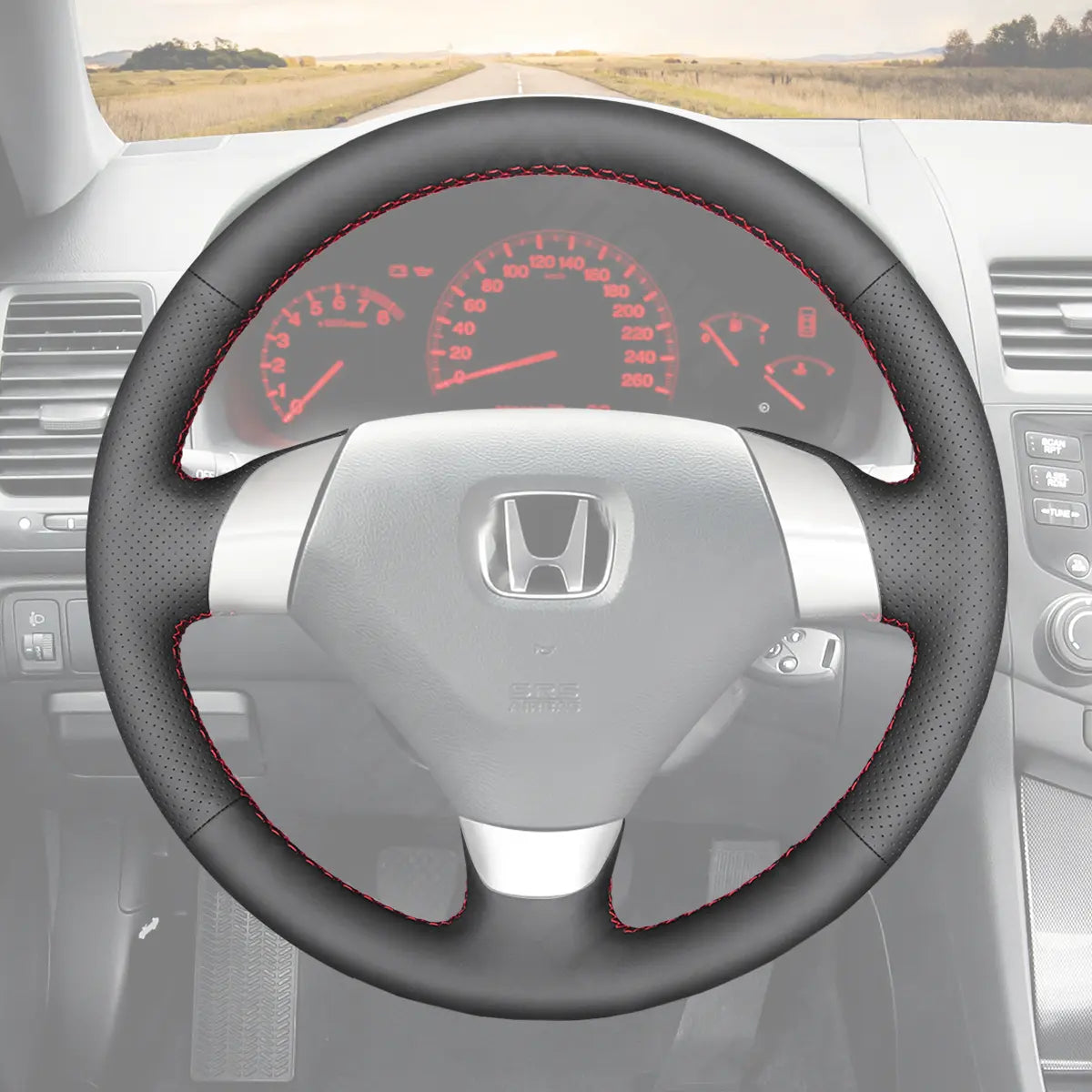 Griffowl Steering Wheel Cover for Tailored Coupe Honda Accord EX V6 2003 2004 2005 2006 2007. Elevate your interior with Griffowl's wrap and stitch kit.