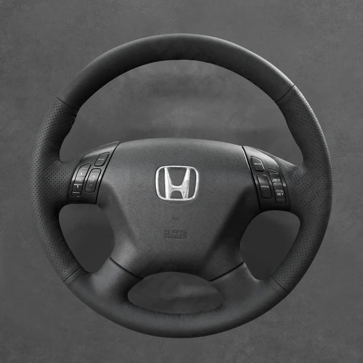Griffowl Steering Wheel Cover for Tailored Coupe Honda Accord EX V6 2003-2007. Griffowl's interior mod with hand-sewn DIY steering wheel kit.