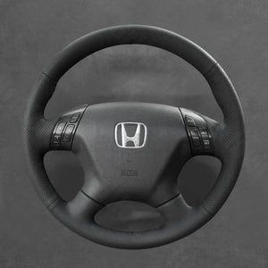 Griffowl Steering Wheel Cover for Tailored Coupe Honda Accord EX V6 2003-2007. Griffowl's interior mod with hand-sewn DIY steering wheel kit.