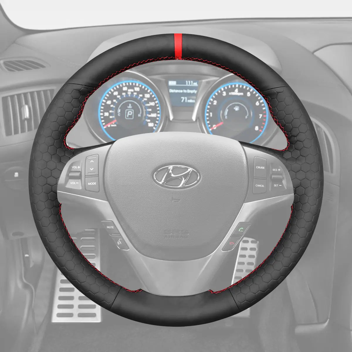 Griffowl Steering Wheel Cover for Tailored Coupe Hyundai Genesis Coupe 2010-2016. For refined interior upgrades using our wrap and stitch kit.
