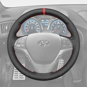 Griffowl Steering Wheel Cover for Tailored Coupe Hyundai Genesis Coupe 2010-2016. For refined interior upgrades using our wrap and stitch kit.
